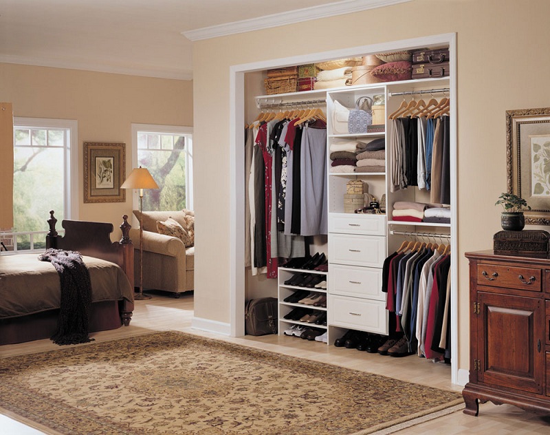 An open closet