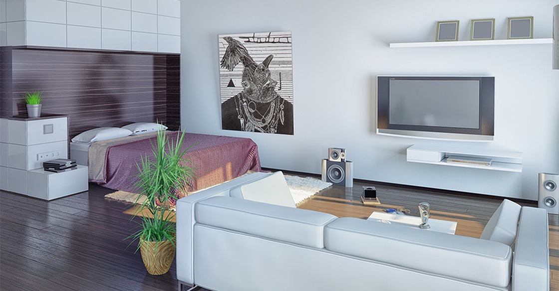 Compact yet stylish city apartment layout with natural light