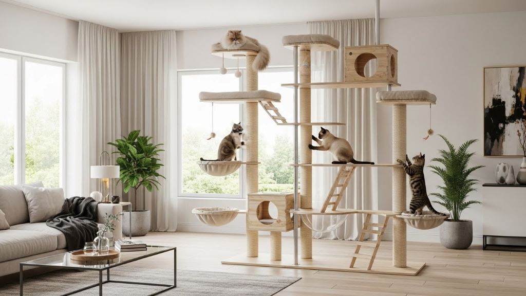 Floor to Ceiling Cat Furniture for Multi-Cat Households