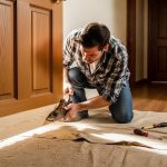 Fixing a sticking interior door by tightening hinge screws