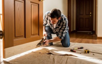 Fixing a sticking interior door by tightening hinge screws