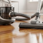 Using canister vacuum on hardwood floors with parquet attachment