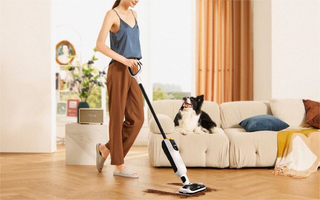Lightweight cordless stick vacuum cleaning hardwood floors and carpets in a Pennsylvania home, highlighting easy everyday use