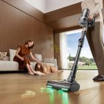 Modern cordless vacuum standing in a clean Pennsylvania home, featuring a lightweight build, rechargeable battery, and versatile floor cleaning
