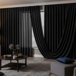 Blackout curtains installed in a modern bedroom blocking sunlight