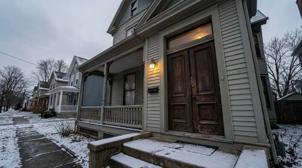 Homeowner installing a door sweep to prevent air leakage